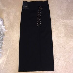 NWT ZARA KNIT MAXI SKIRT WITH TIE UP SLIT